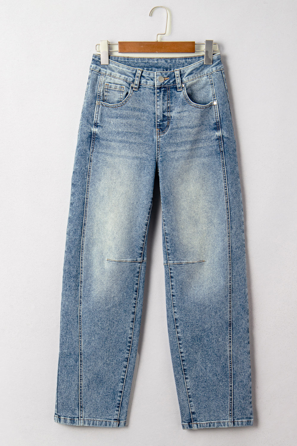 Dusk Blue Vintage Washed Seam Detail Jeans