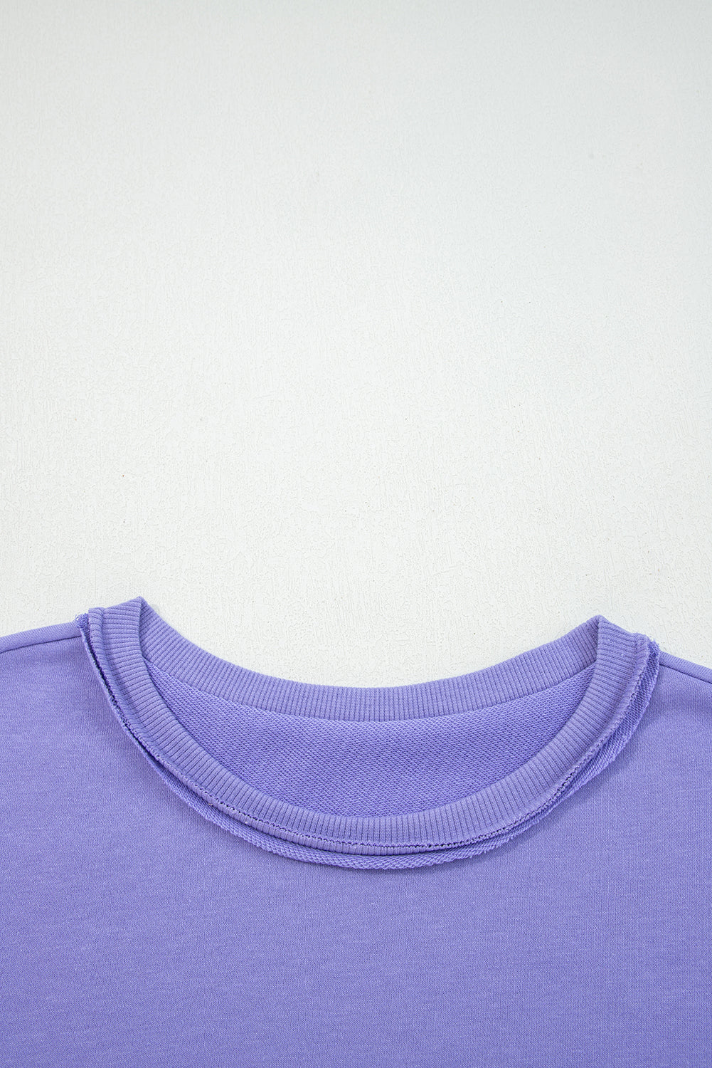 Wisteria Flower Applique Patchwork Drop Sleeve Pullover Sweatshirt